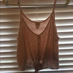 Pink cropped tank top